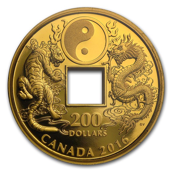 2016 Canada Proof Gold $200 Tiger and Dragon Yin & Yang 2016 Canada Proof Gold $200 Tiger and Dragon Yin & Yang